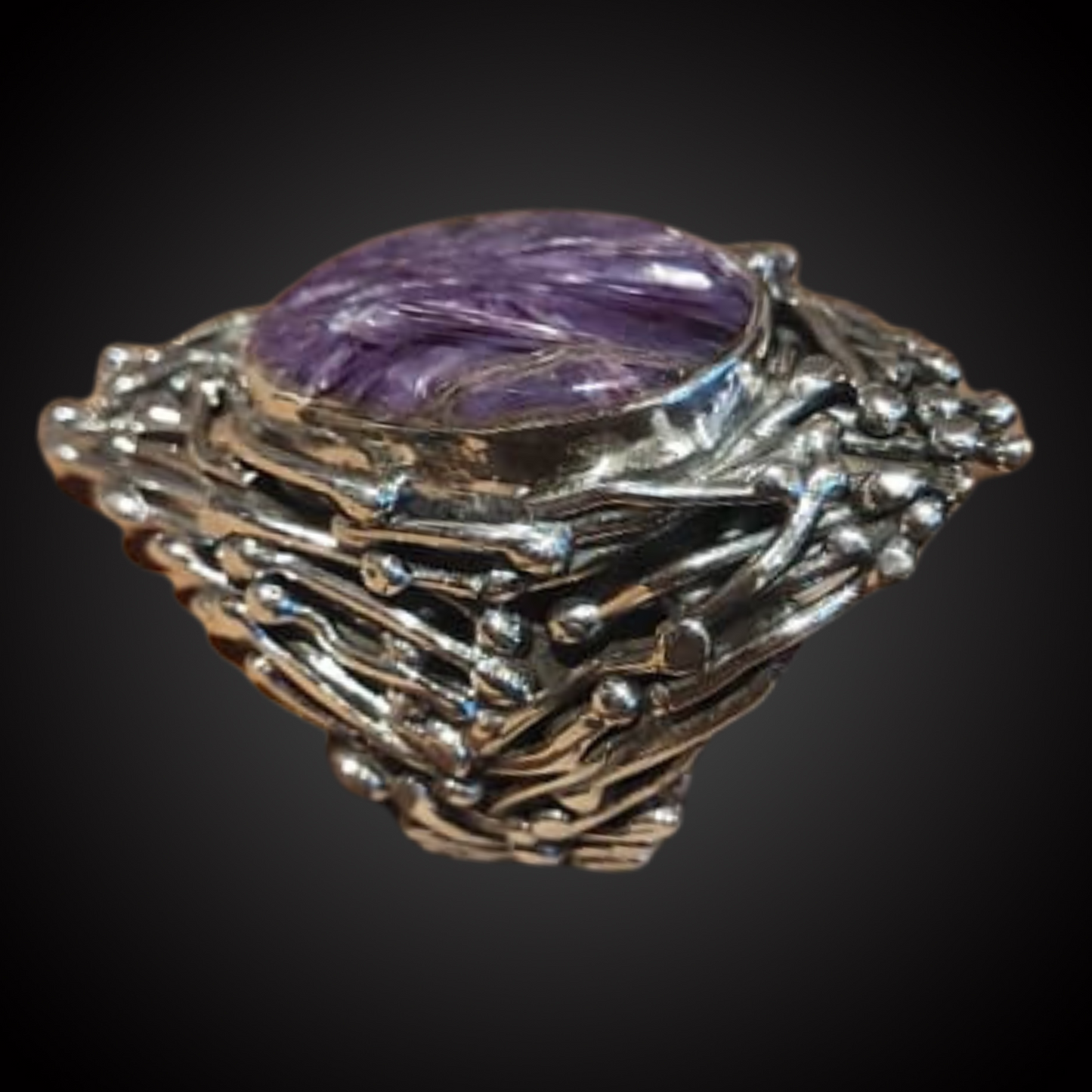 Vine Ring with Charoite