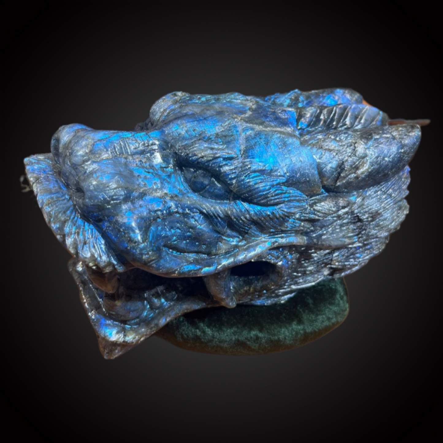 LABRADORITE CHINESE DRAGON HEAD