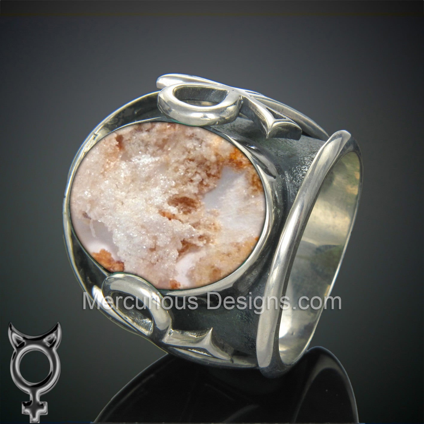 Ankh Ring with Gold overlay