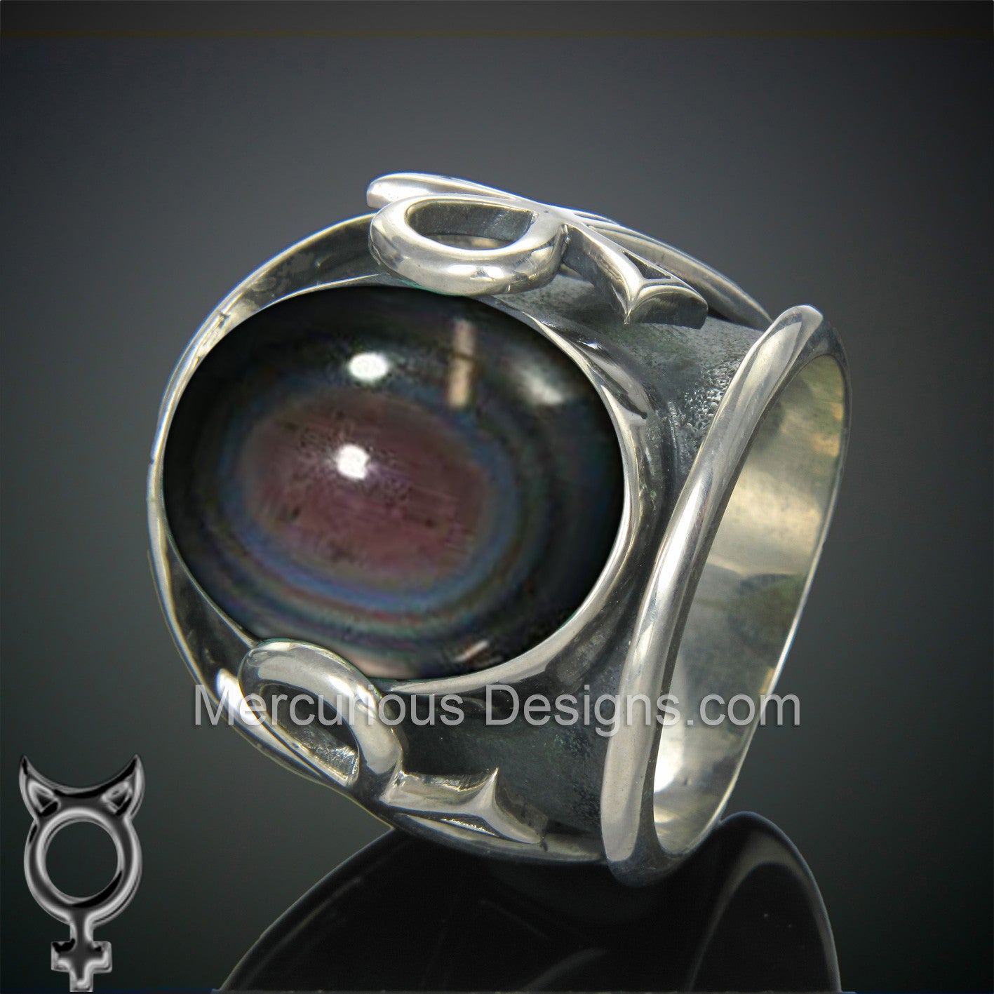 Ankh Ring with Gold overlay