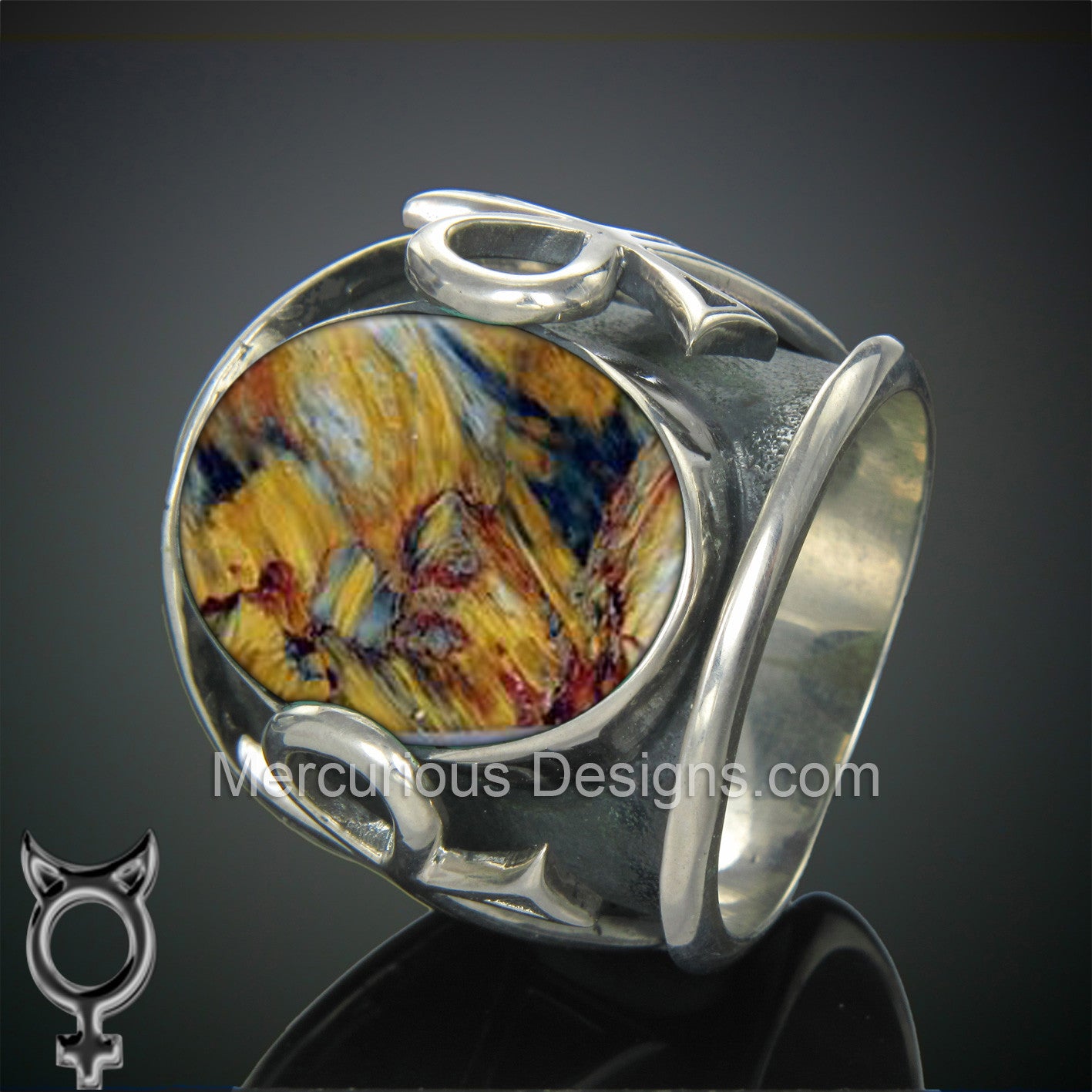 Ankh Ring with Gold overlay