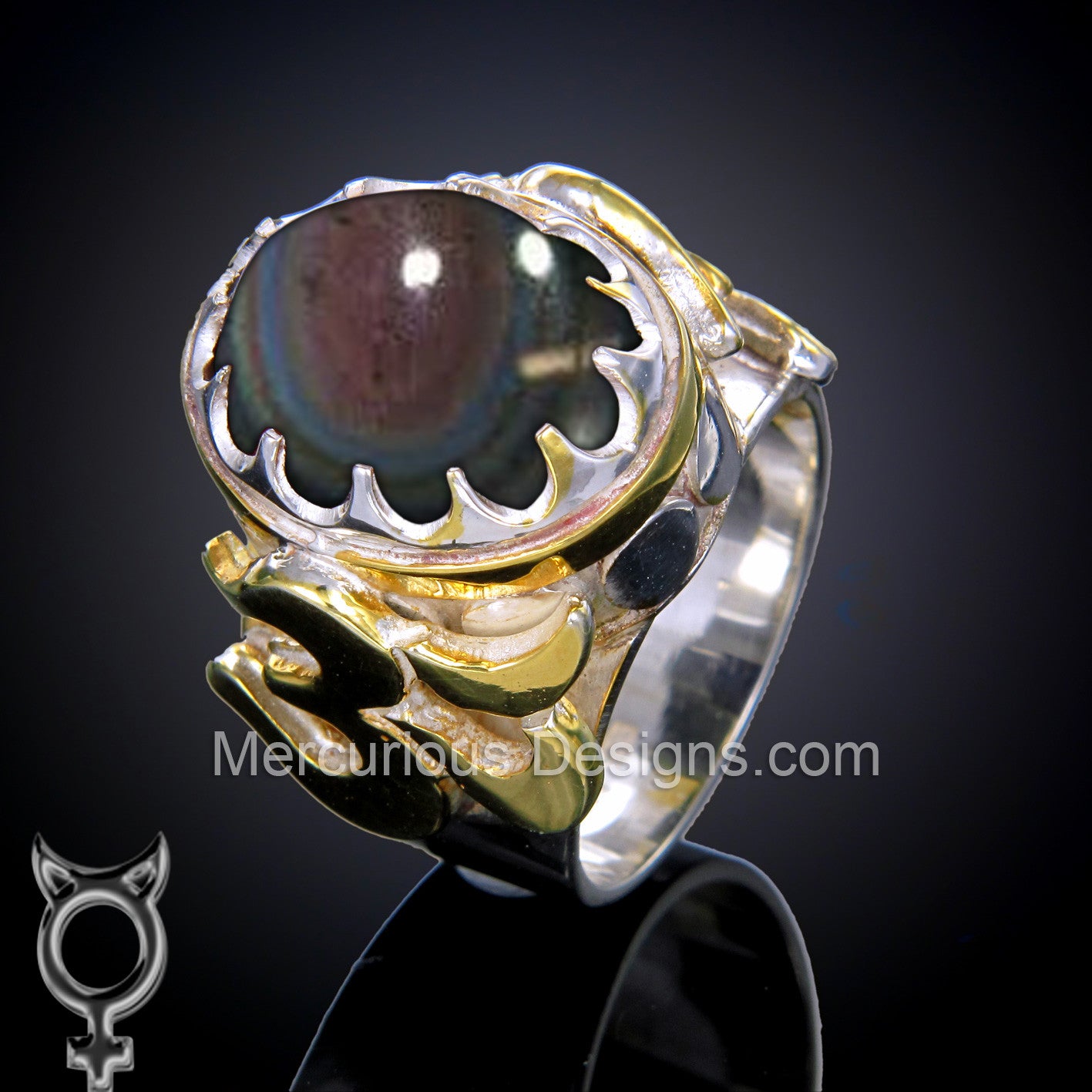 Om Ring with Gold overlay