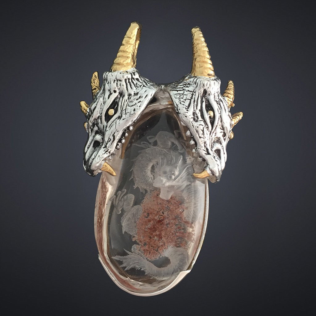 Back Carved Dragon in Quartz
