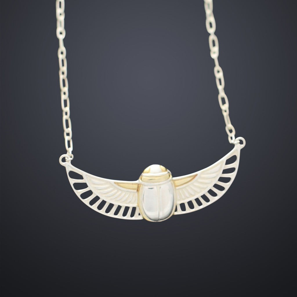 SCARAB BEETLE PENDANT WITH CHAIN