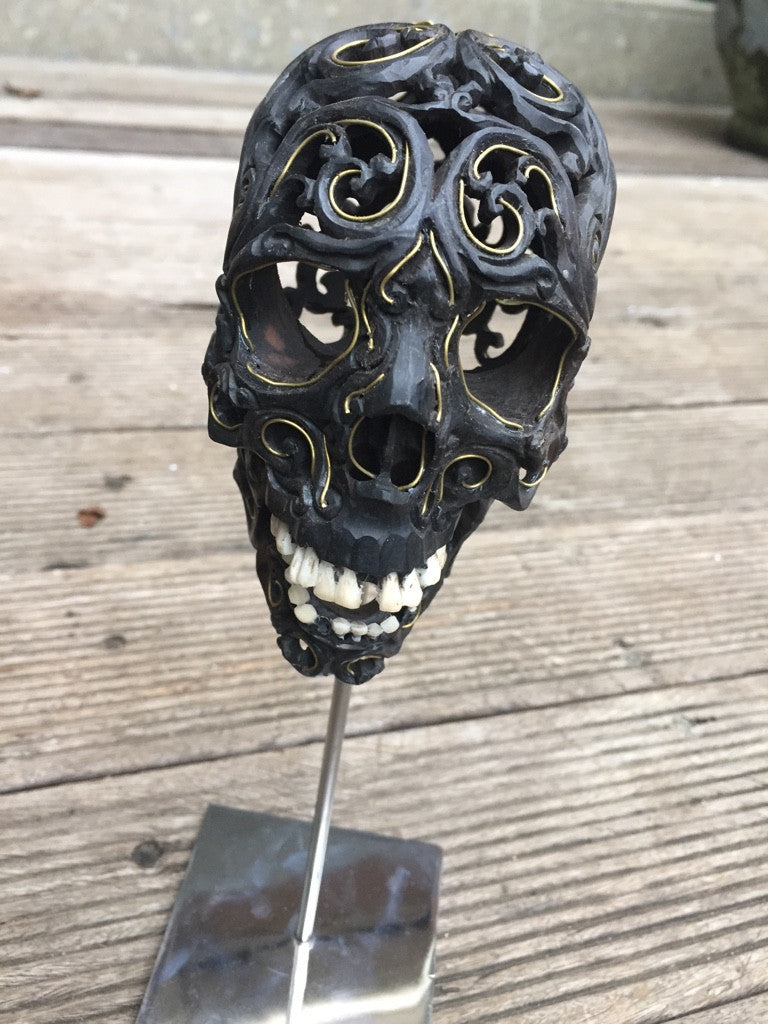 Carved wooden Skulls