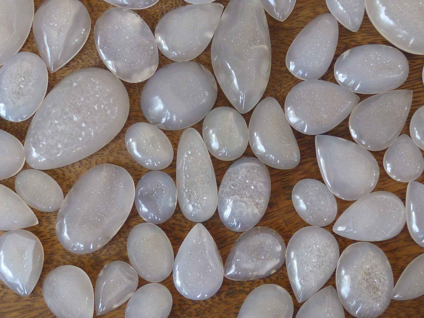 Natural agate drusy cabuchons