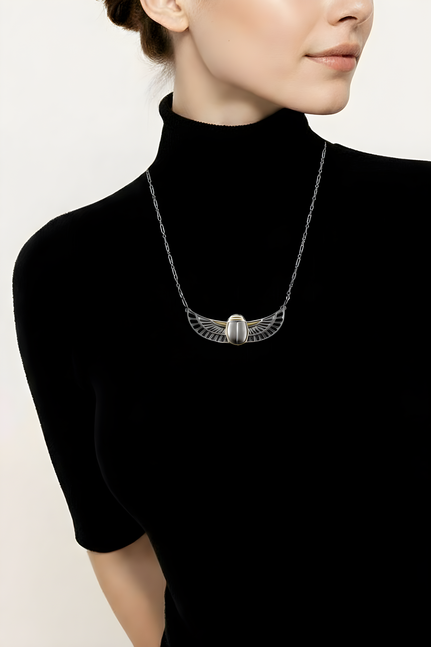 SCARAB BEETLE PENDANT WITH CHAIN