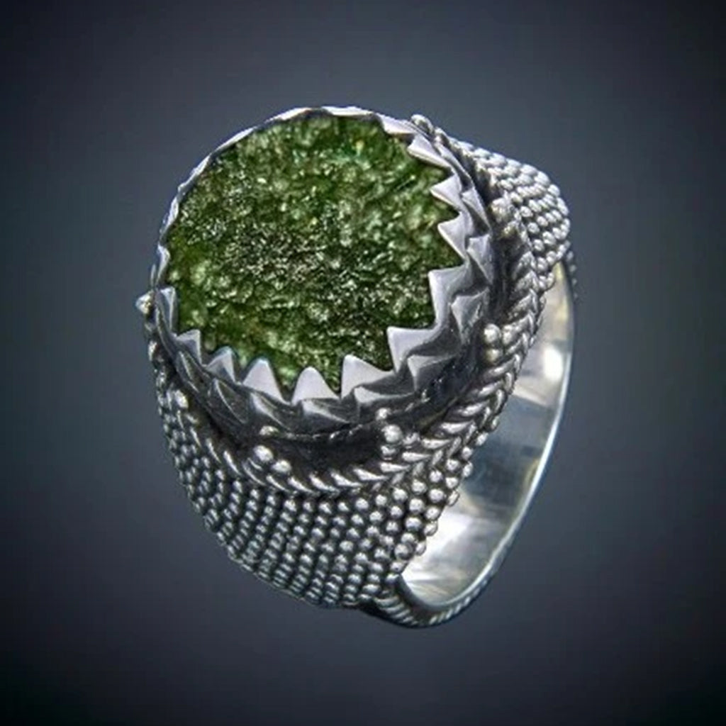 Moldavite-Saracen Ring