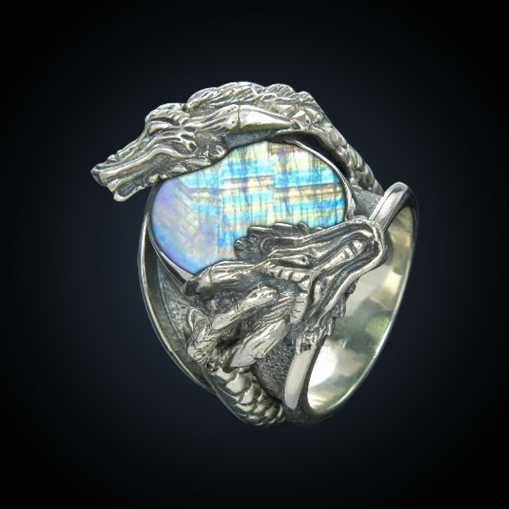 
                      
                        Rainbow Moonstone-dragon silver rings
                      
                    