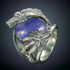 Kyanite-dragon silver ring
