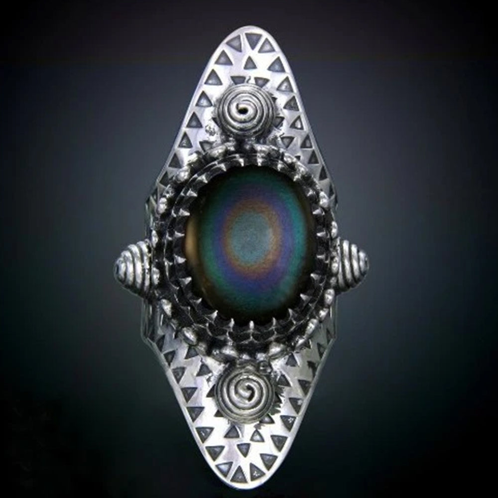 Rainbow Obsidian Shield Ring