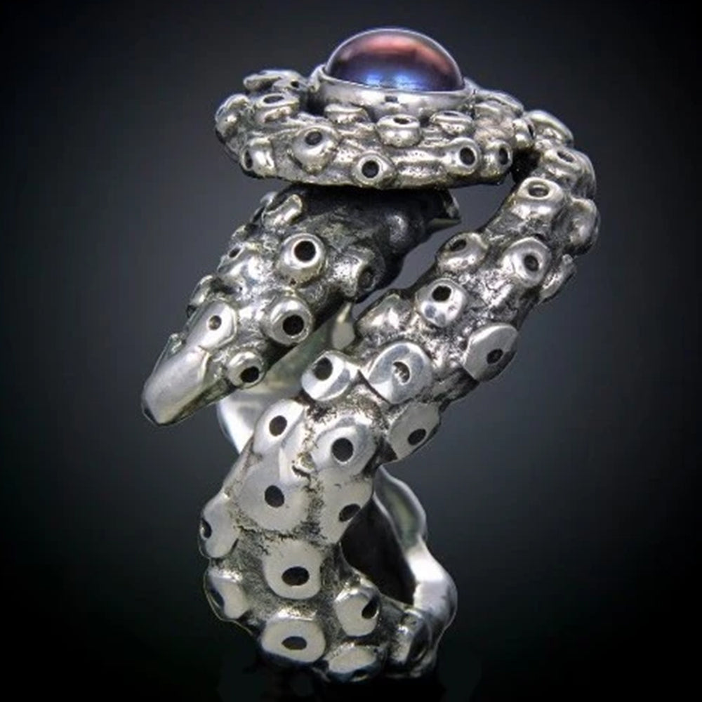 
                      
                        Black Pearl Stone Tentacle  Ring
                      
                    