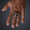 ram skull  silver ring