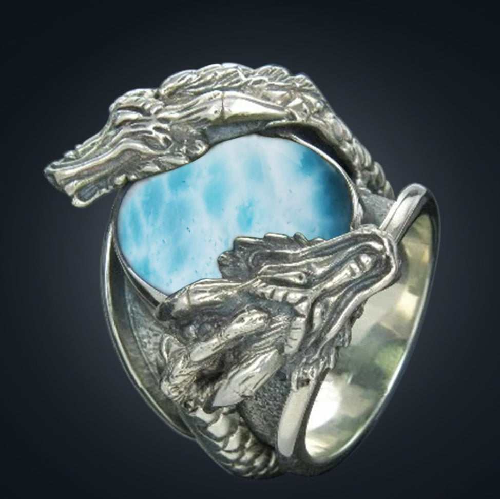 
                      
                        Larimar-dragon ring
                      
                    