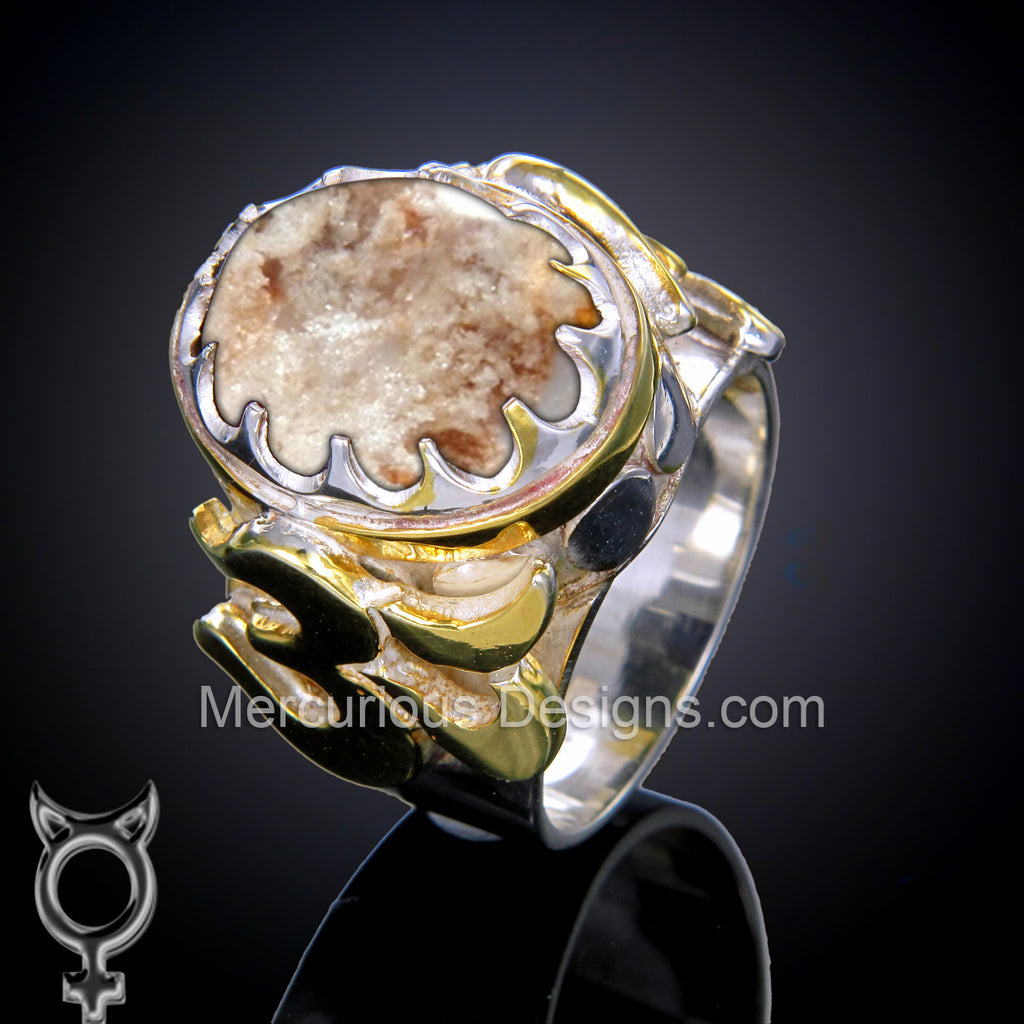 Om Ring with Gold overlay