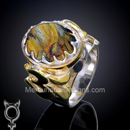 Om Ring with Gold overlay