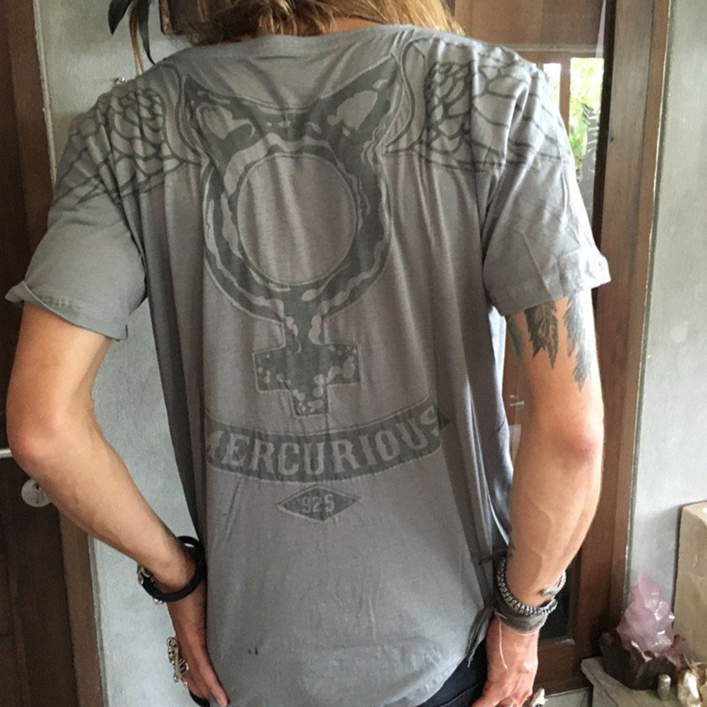 Light Gray T-Shirt with Mercurious Symbol