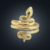 Gold Plated Brass Coiled Snake Ring