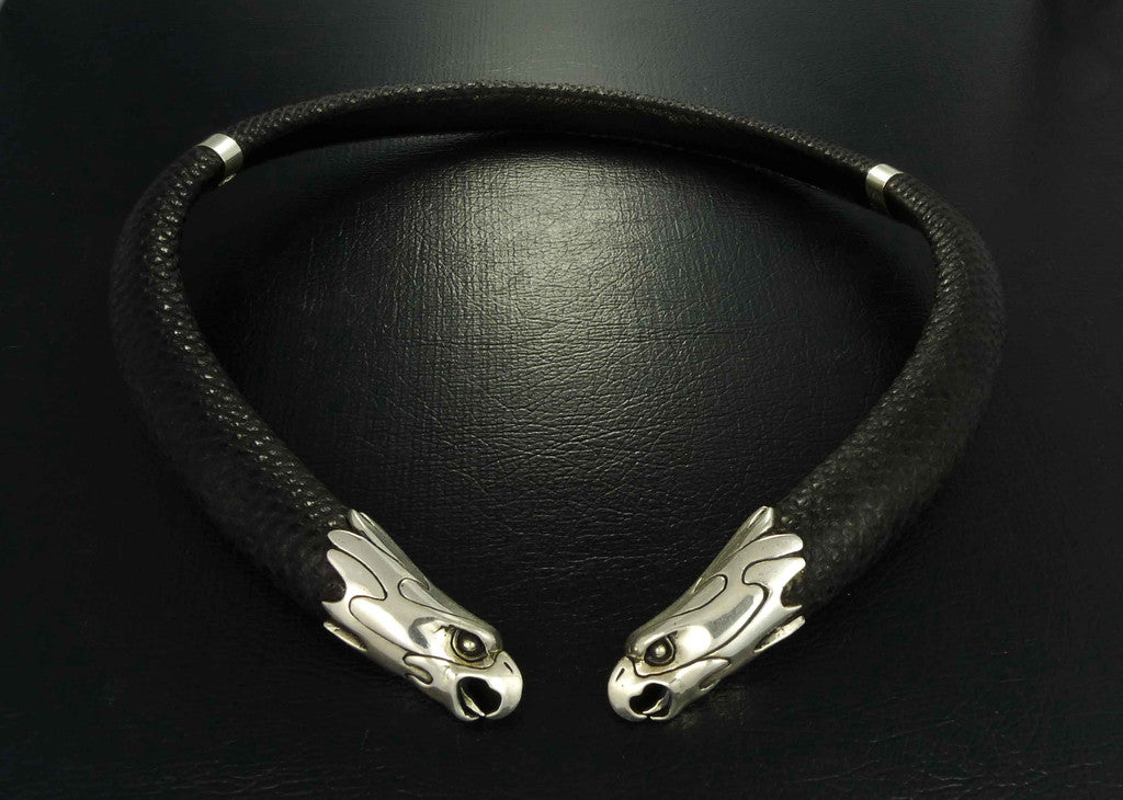 Eagle Necklace - Leather Eagle Torque