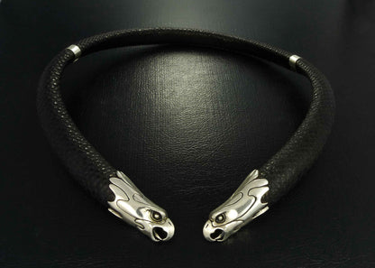 Eagle Necklace - Leather Eagle Torque