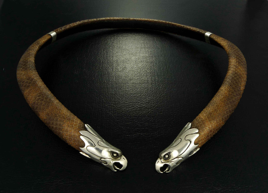 Eagle Necklace - Leather Eagle Torque