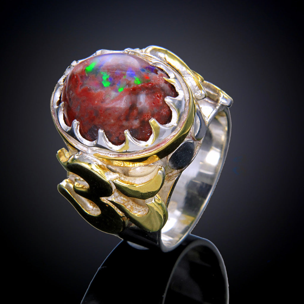 Om Ring with Gold overlay