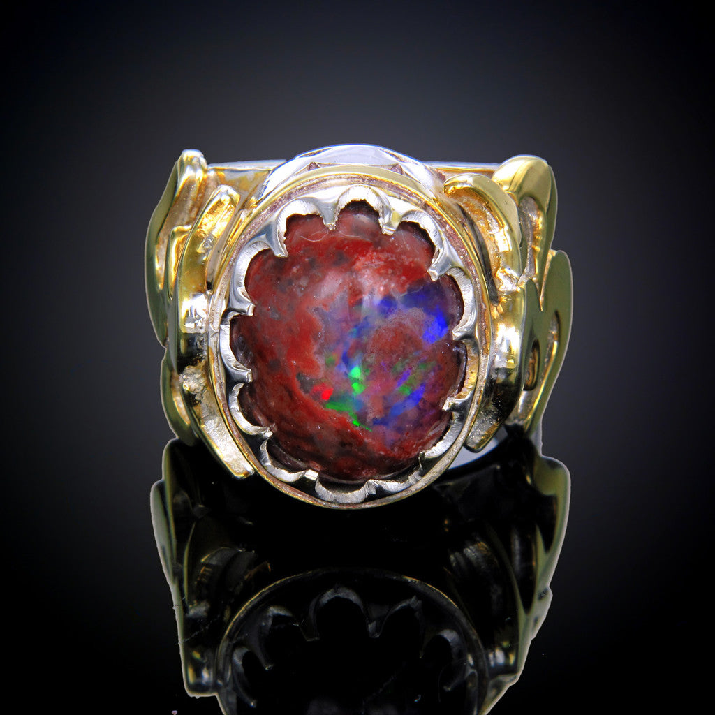Om Ring with Gold overlay