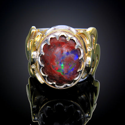 Om Ring with Gold overlay