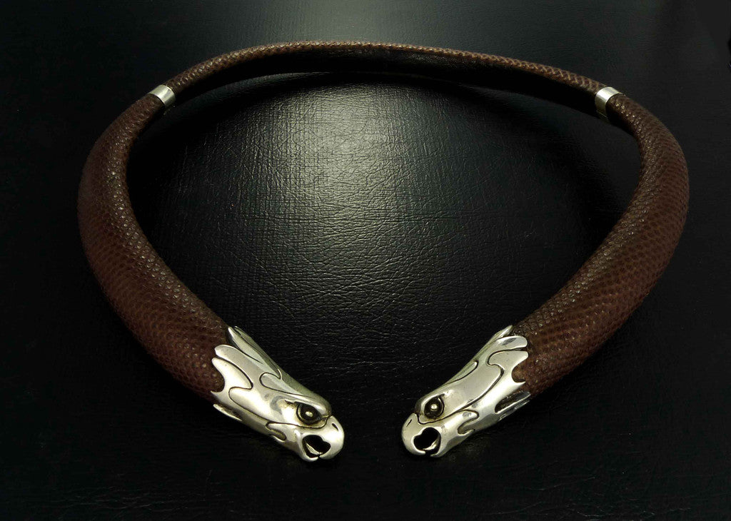 Eagle Necklace - Leather Eagle Torque
