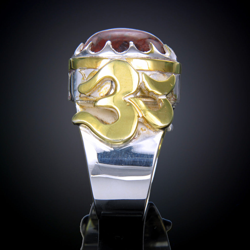 Om Ring with Gold overlay